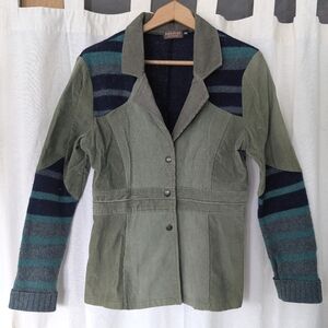 Vintage Blazer Green Corduroy and Sweater Hand Cut One of a Kind by Preloved.